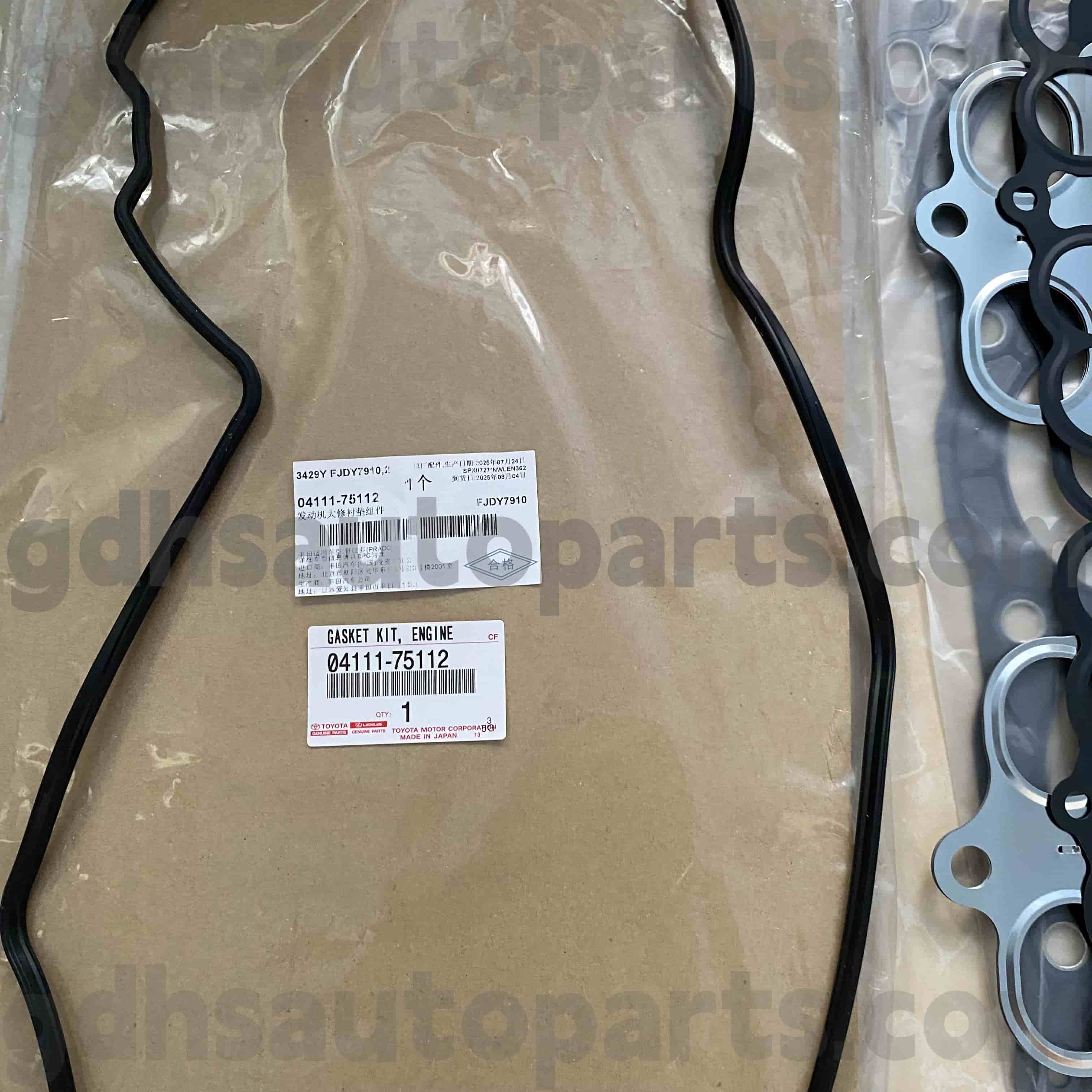 04111-75112 Toyota Genuine Teile Motorüberholungskit für Dyna200, Land Cruiser Prado