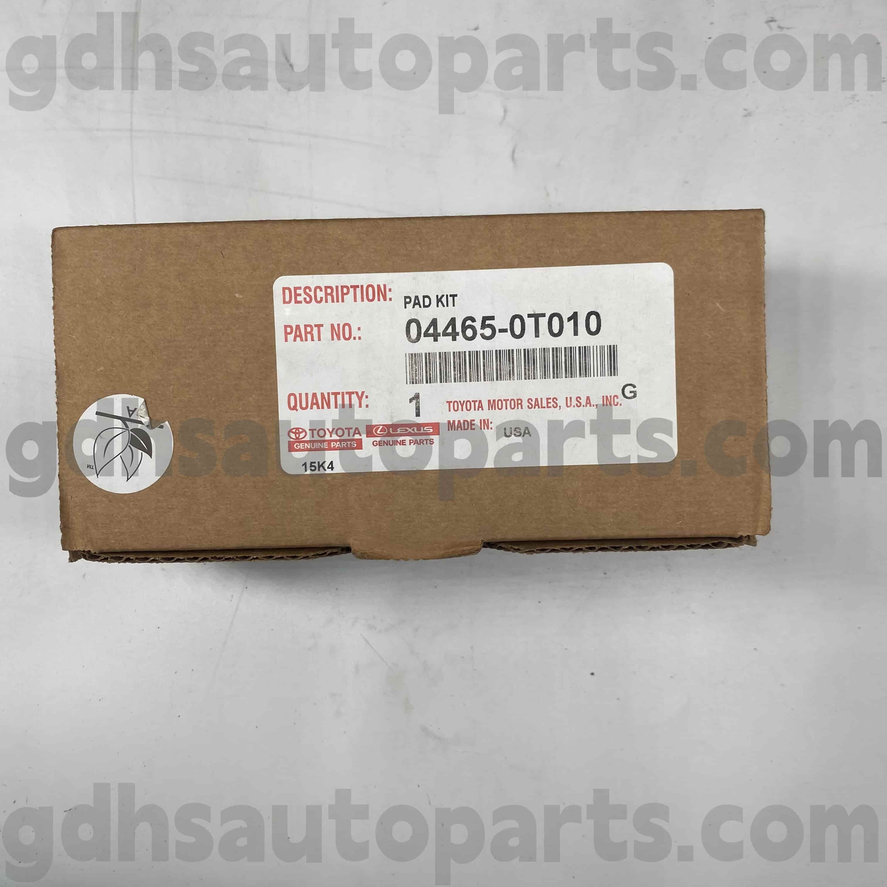 04465-0T010 Toyota Echtes Teile vorne Bremsbeläge für Venka-Chassis-Nr. AGV1# GGV1#