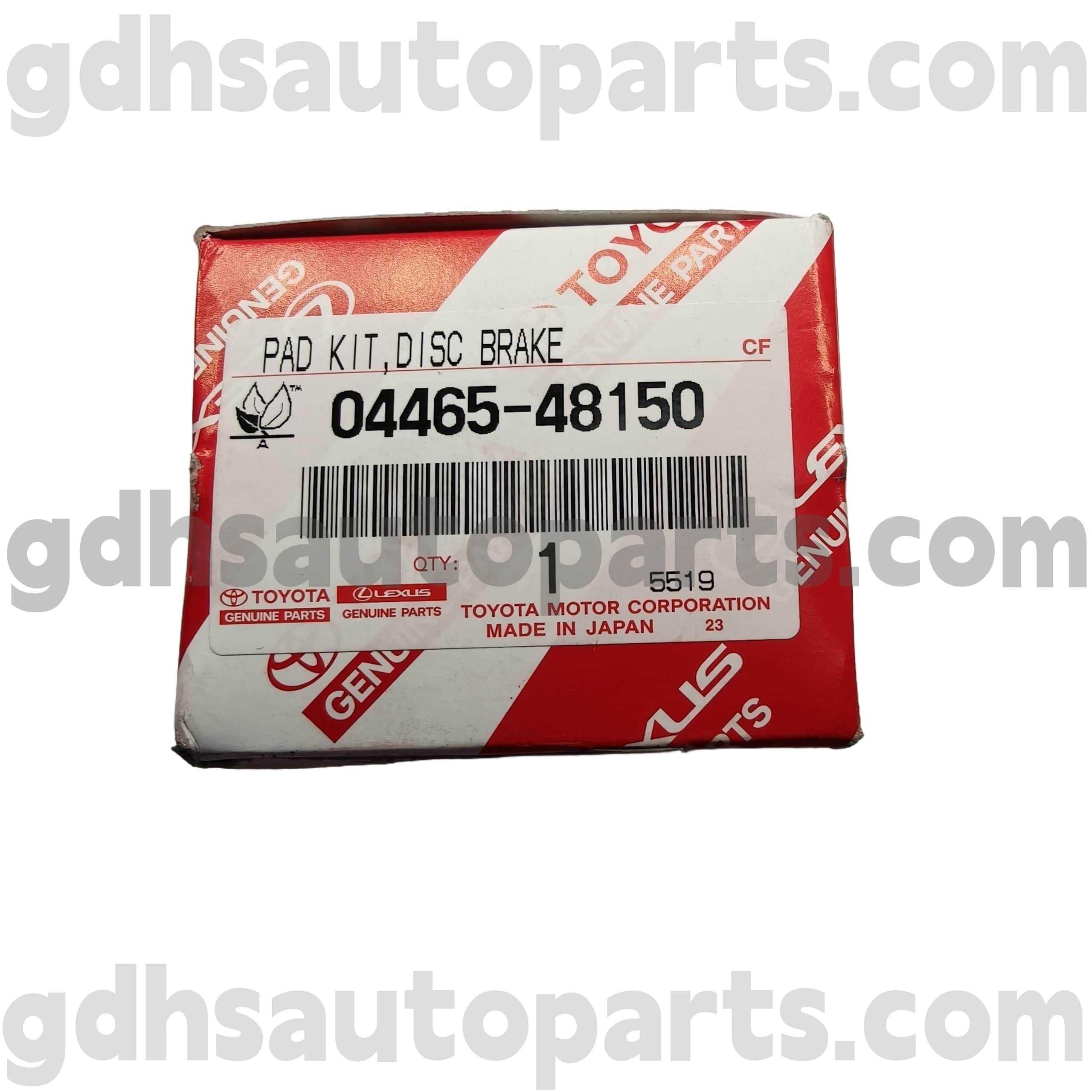 04465-48150 Toyota Echtes Teile vorne Bremsbeläge für Harrier/Hybrid, Alphard-Chassis-Nr. AYH30