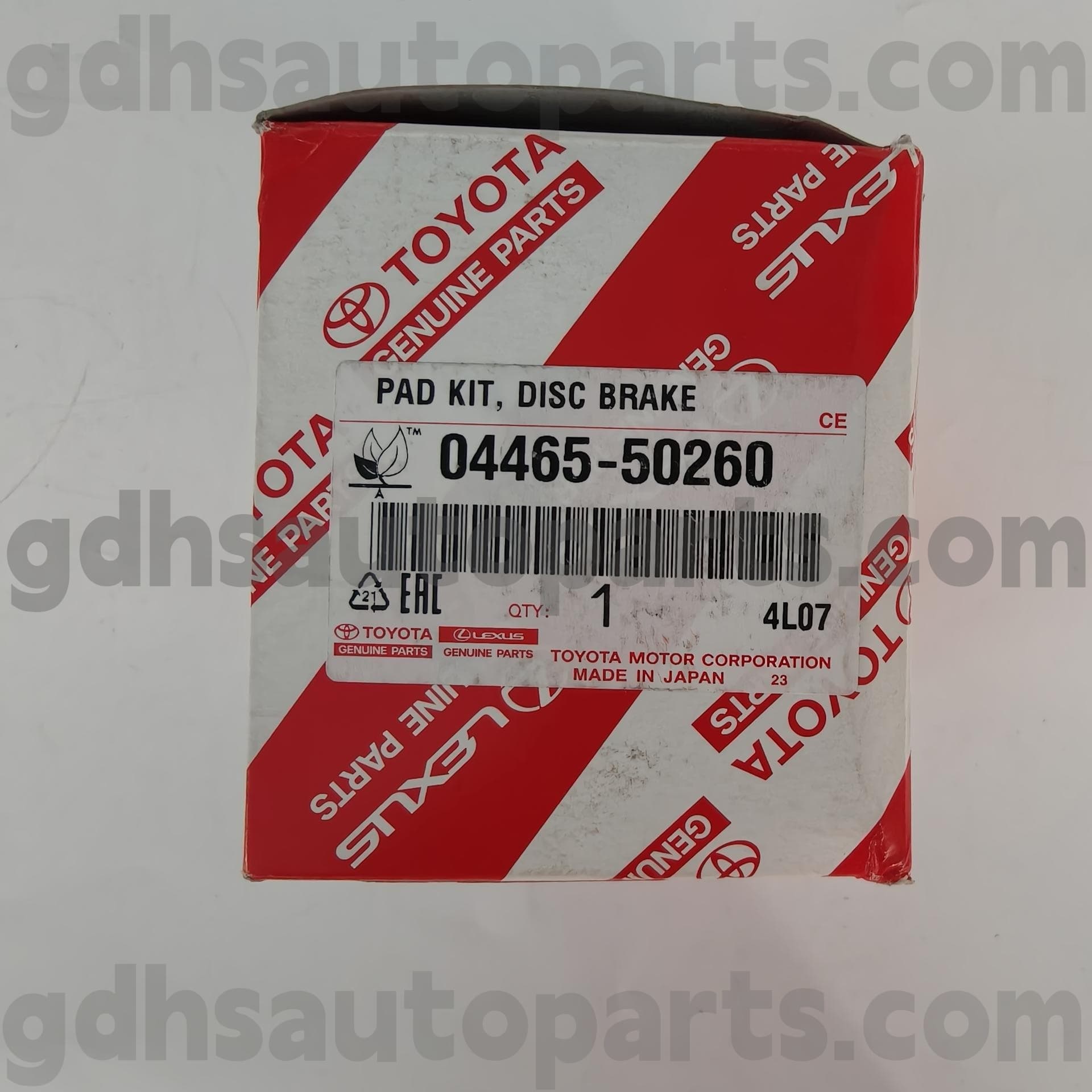 04465-50260 Toyota Echtes Teile vorne Bremsbeläge für LS460/460L, LS600H/600HL Chassis Nr. USF4# UVF4#