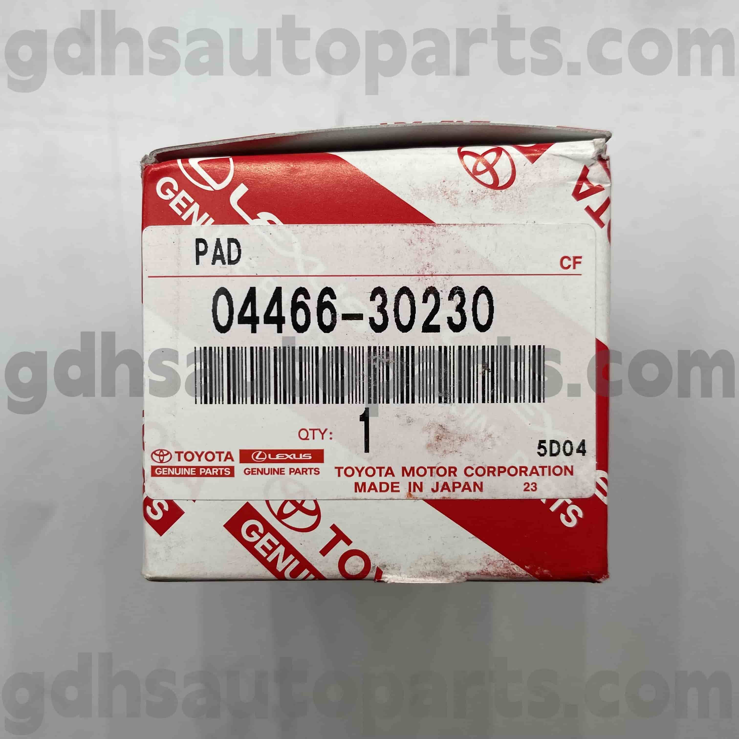 04466-30230 Toyota Echte Teile hintere Bremsbeläge für Mark X, Crown, Reiz Chassis Nr. GRS20# GRX13#
