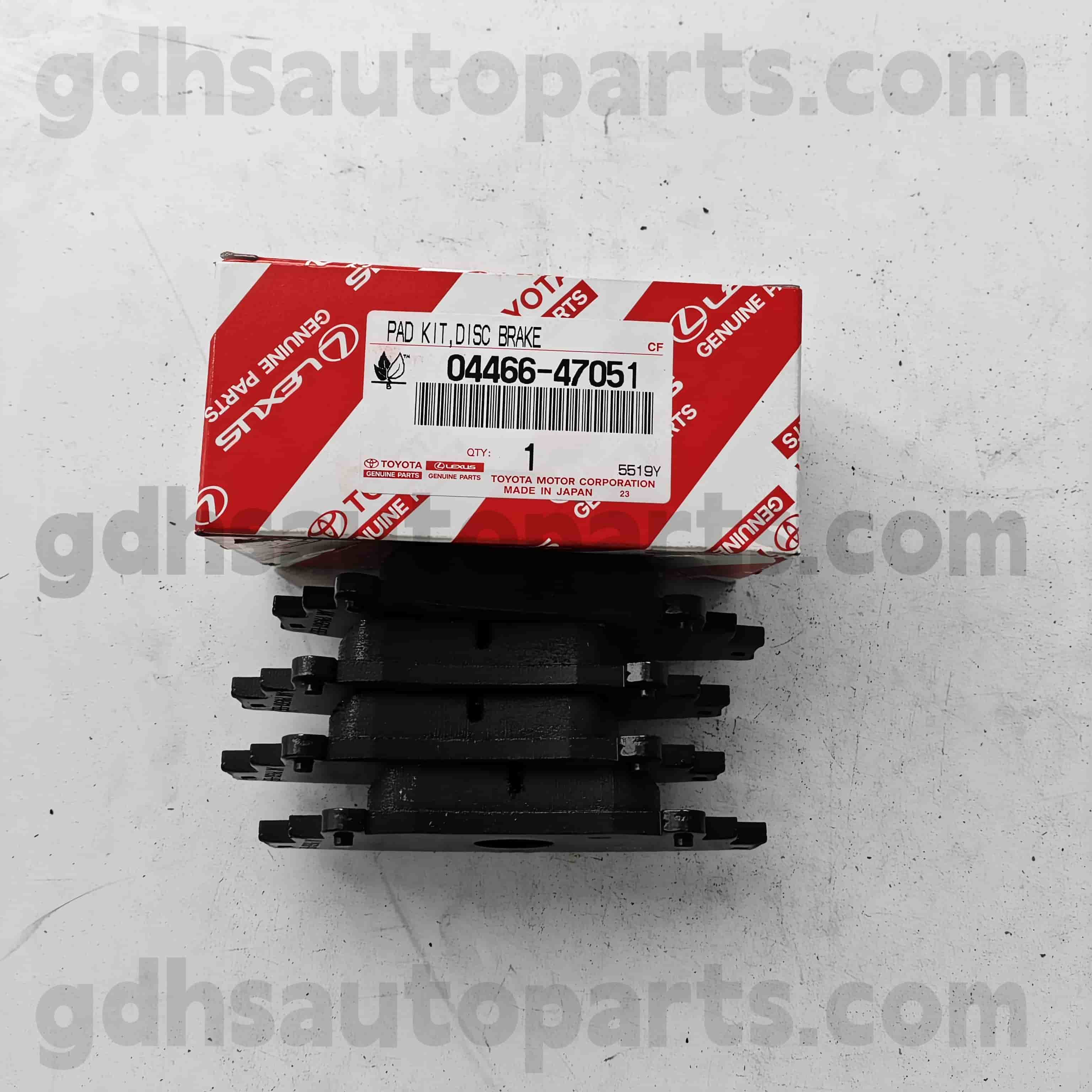 04466-47051 Toyota Echtes Teile hinterer Bremsbeläge für Prius v 、 EZ Chassis Nr. Zgr2#