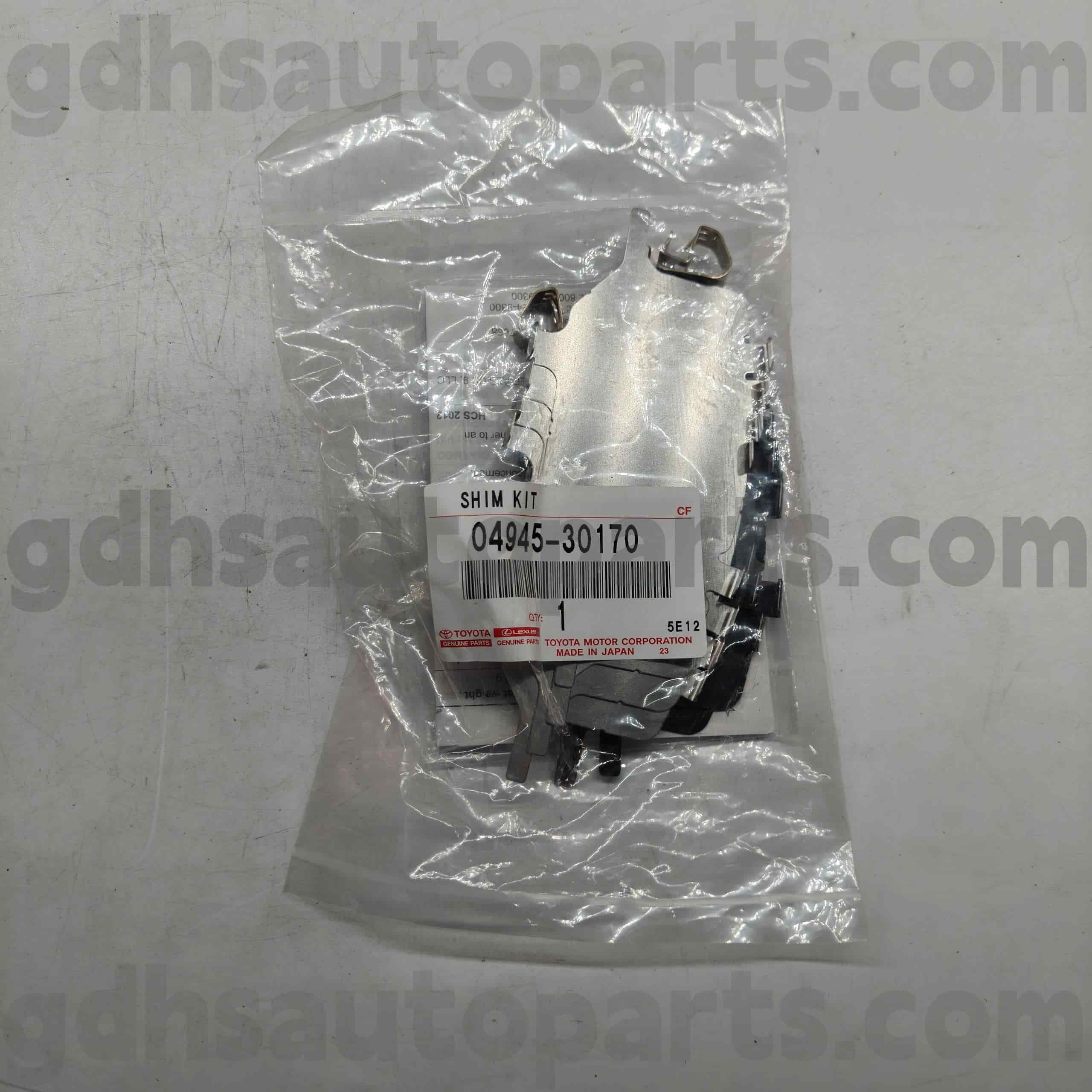 04945-30170 Toyota Genuine Teile Bremsschalldämmung für Krone, Mark X Chassis Nr. GRS182 20# GRX