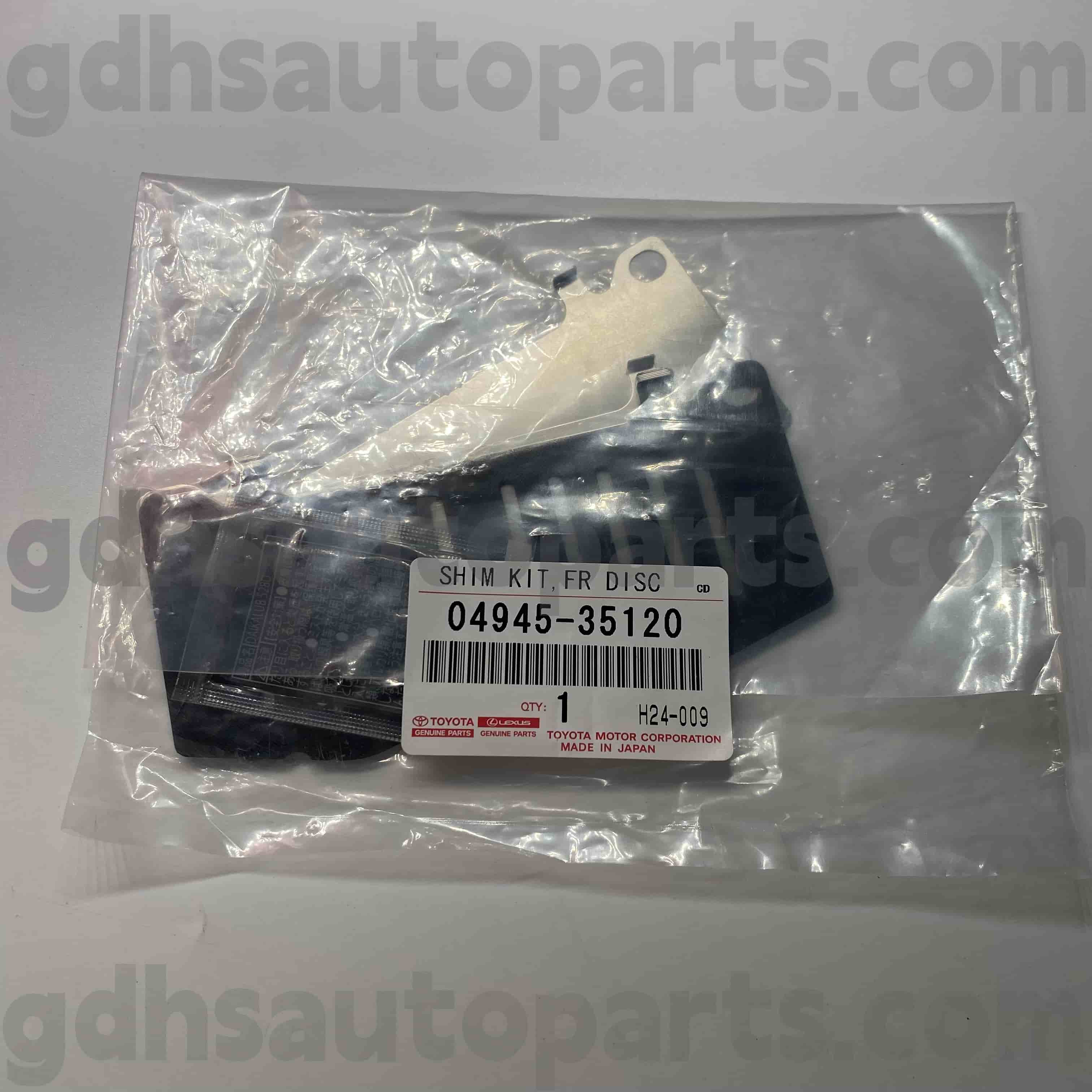 04945-35120 Toyota Echtes Teile Bremsklang Isolierungspads für Land Cruiser Prado, Fortuner, Hilux Chassis Nr. TRJ120
