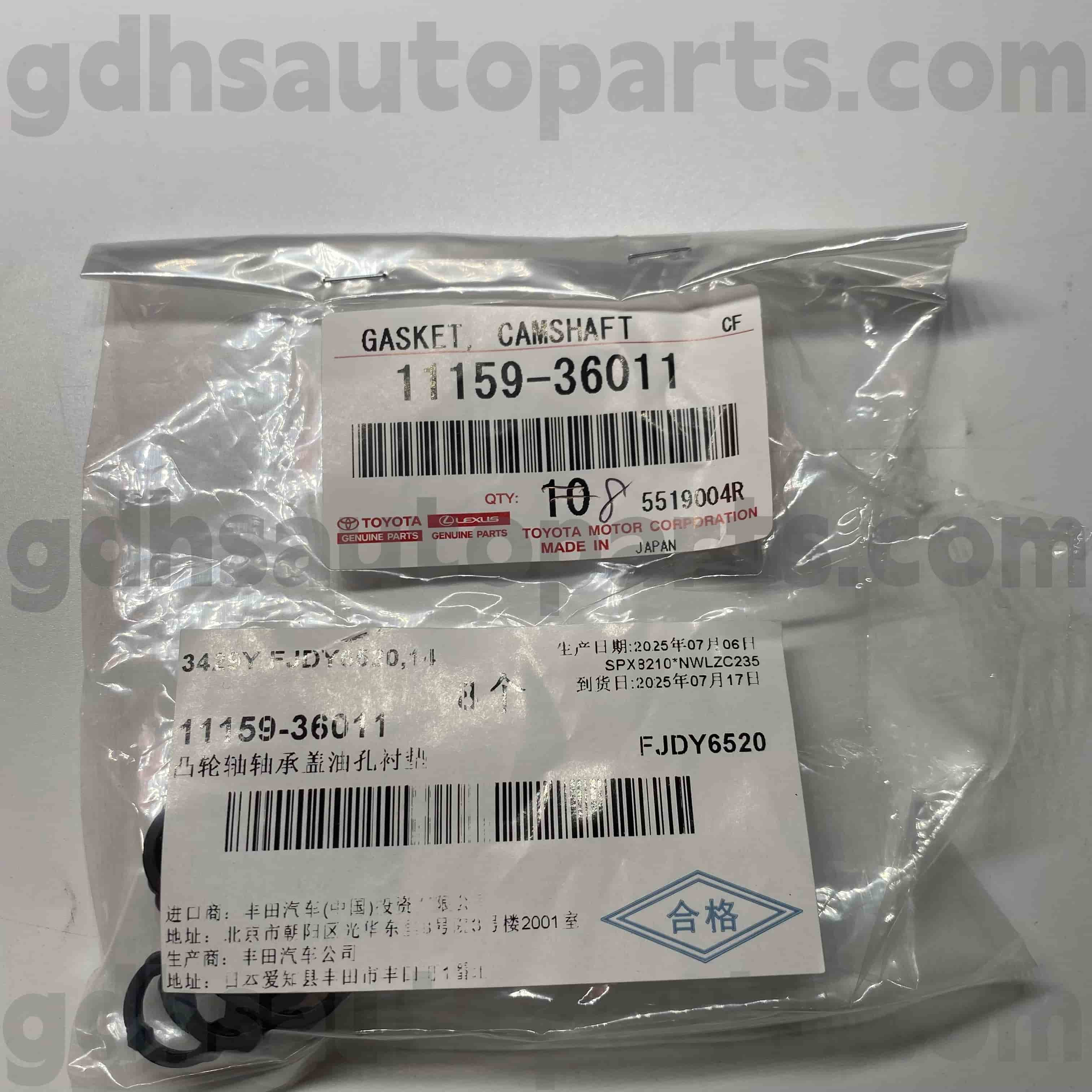11159-36011 Toyota Echtes Teile Gummi-Ring für Highlander, Harrier/Hybrid, Camry Chassis Nr. AYH30