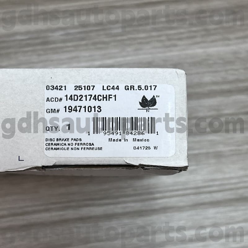 14D2174CHF1 ACDELCO -Bremsbelag für Escalade OE Nr. 19241013